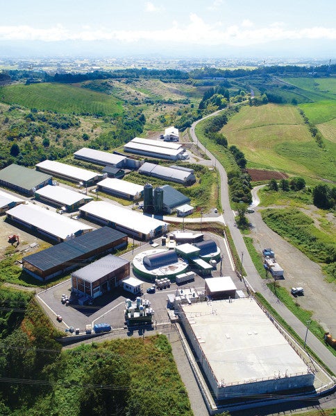 酒粕を活用したバイオガス発電を行う ながめやまバイオガス発電所