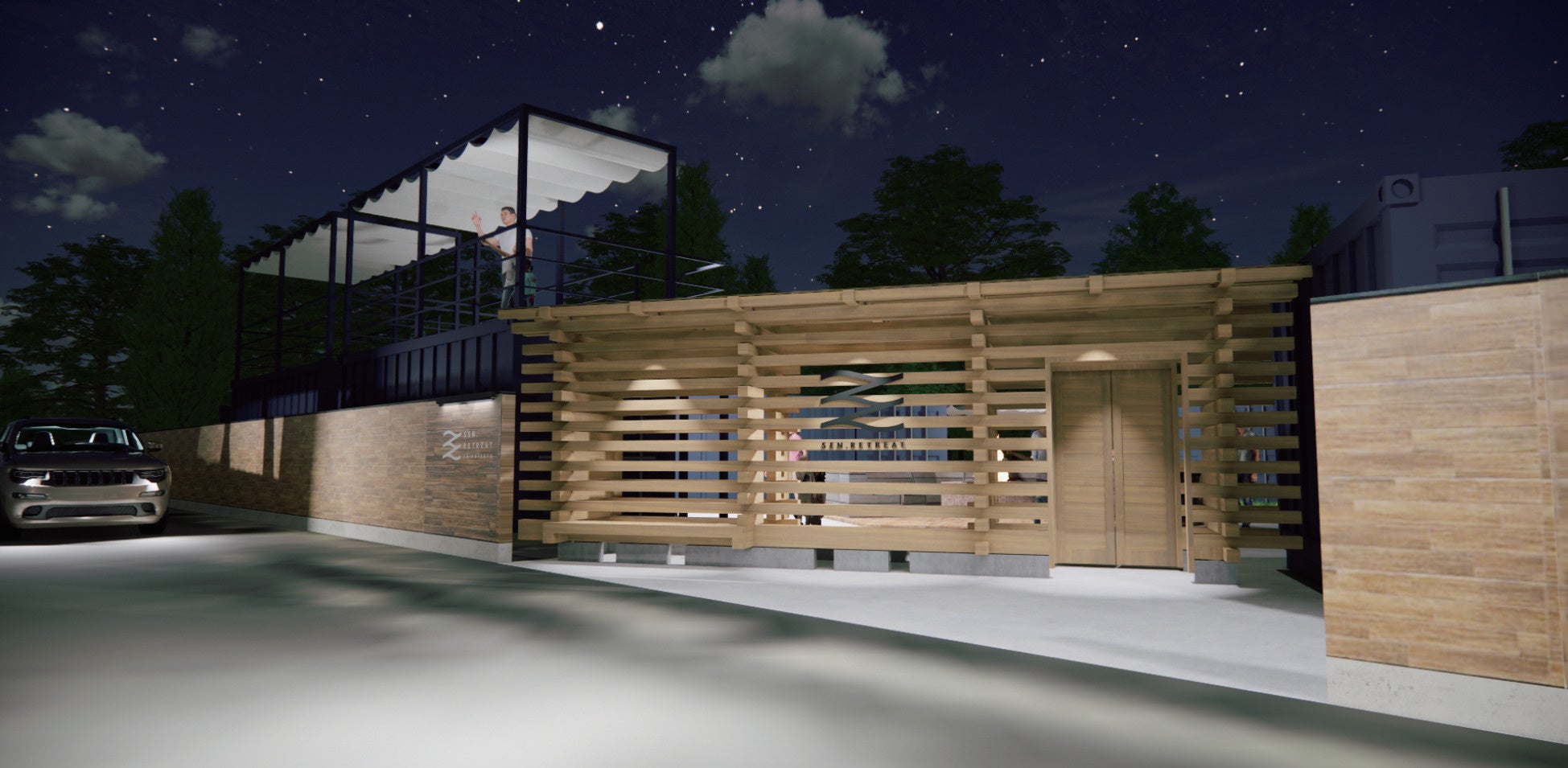 敷地外から見た壁