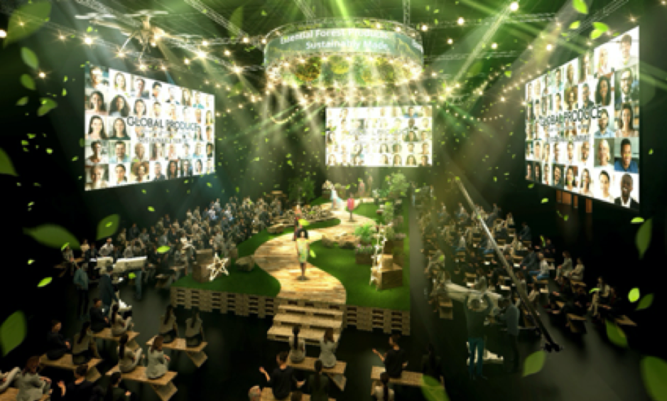 ＜廃材を活用したステージイメージ＞