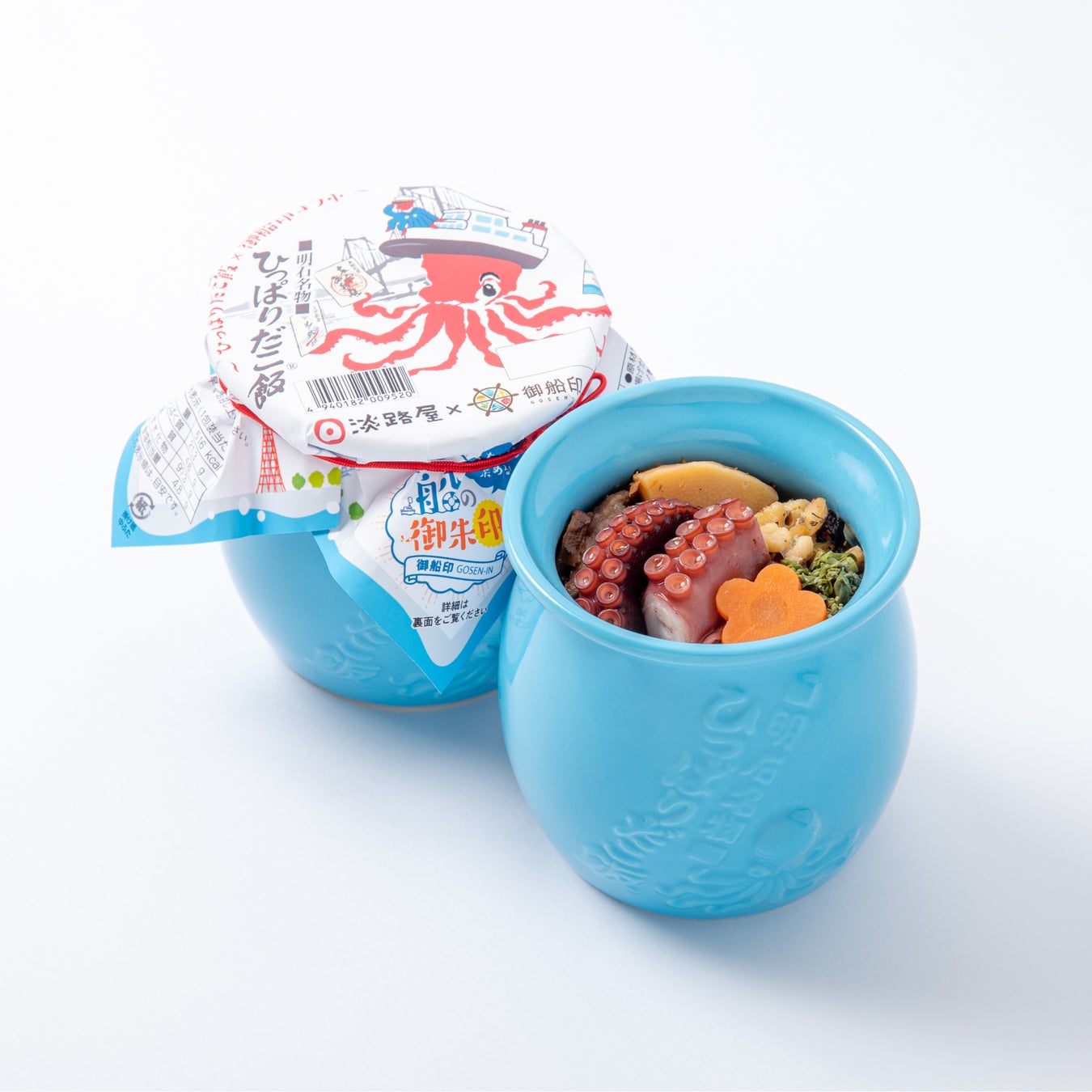 淡路屋から販売する「御船印版ひっぱりだこ飯」