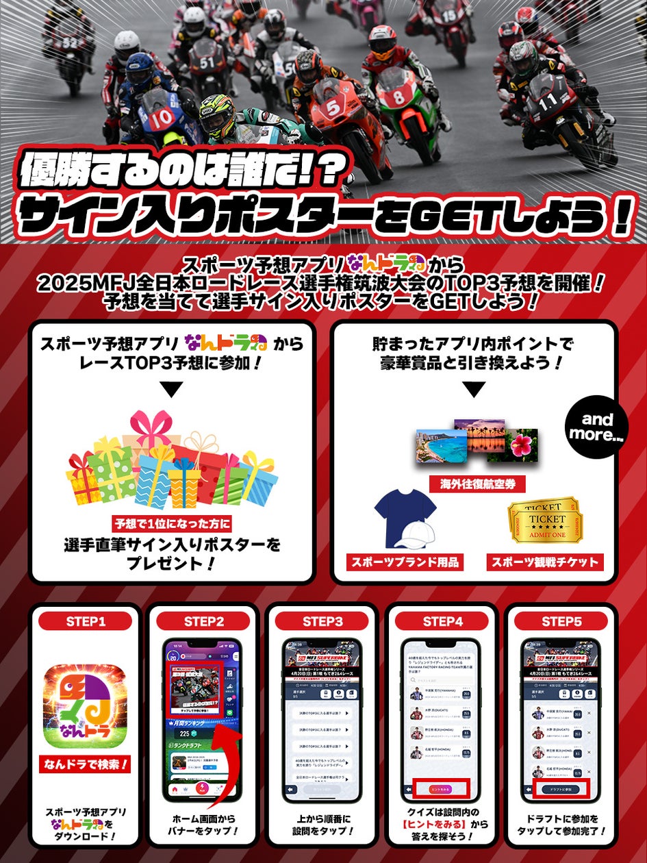 全日本ロードレース筑波戦!TOP3予想でサイン入りポスターGET 全日本ロードレース筑波戦!TOP3予想でサイン入りポスターGET