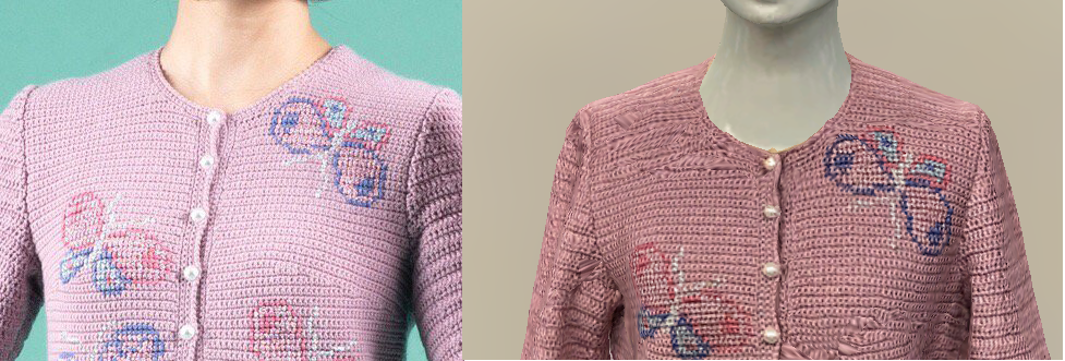 左：商品画像　右：3Dスキャン後の画像