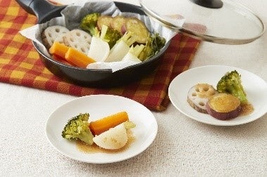 ドレッシングで食べる蒸し野菜