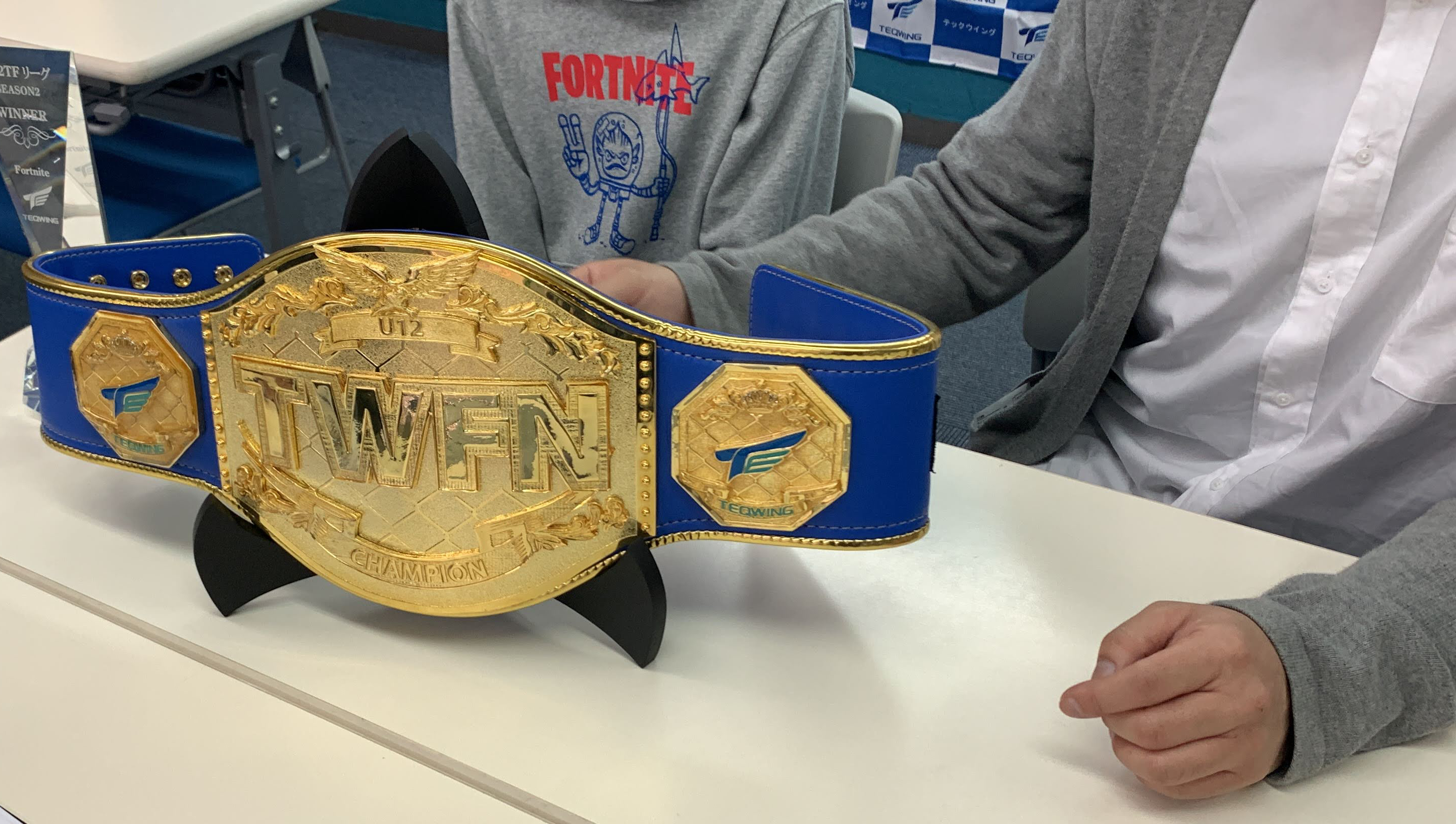 こうちゃん選手（左）お父様（右）