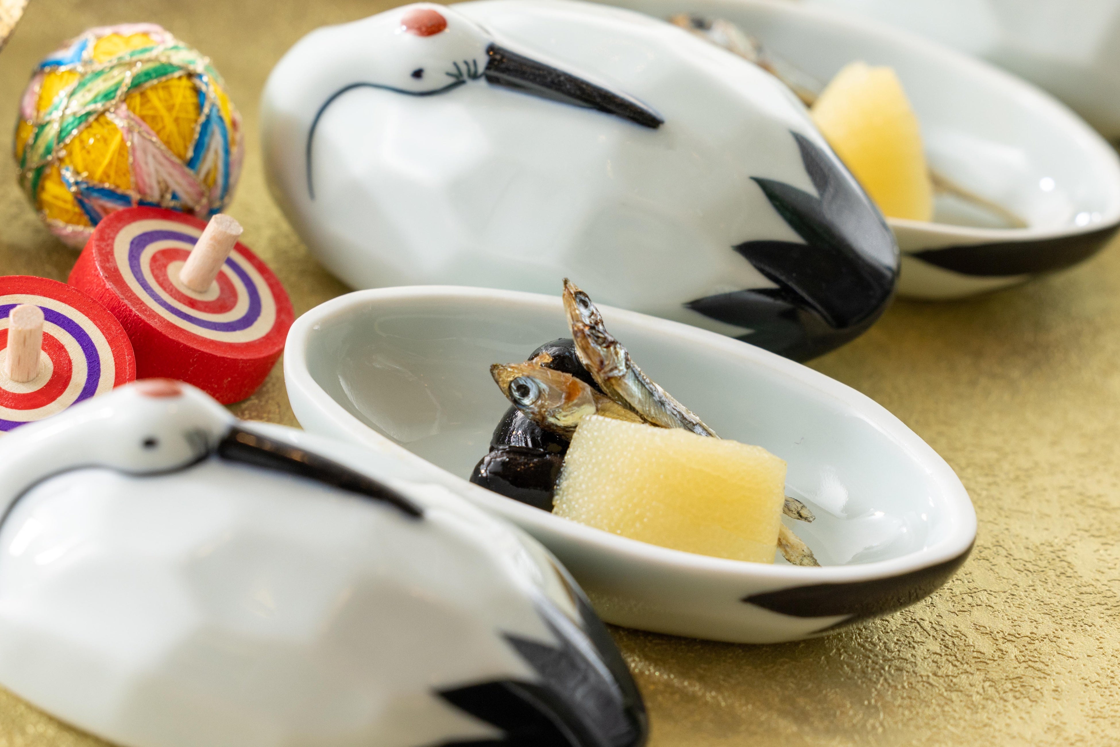 お正月らしい数の子、たつくり、黒豆