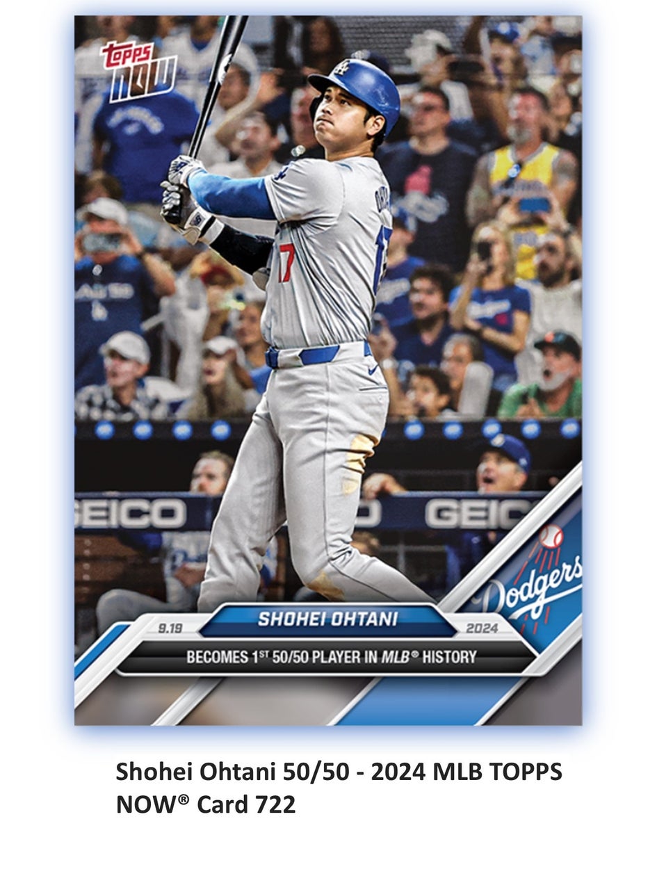 Topps Now Topps株式会社が ToppsNOW新商品「Shohei Ohtani 50/50 - 2024 MLB TOPPS NOW® Card ...