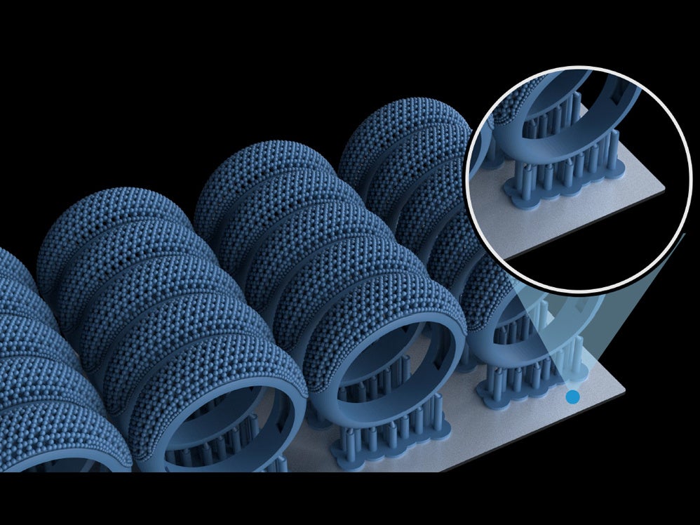 サンドブラスト加工されたプラットフォーム