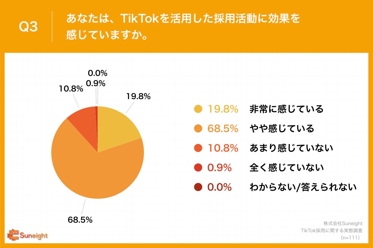 Q3.あなたは、TikTokを活用した採用活動に効果を感じていますか。