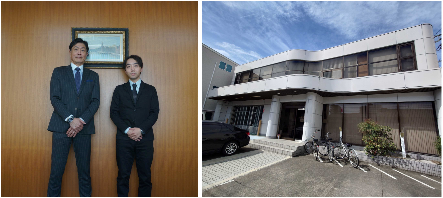 （写真左から）横井製作所 代表取締役 丸山和雄、マラトンキャピタル ディレクター 堀越大祐