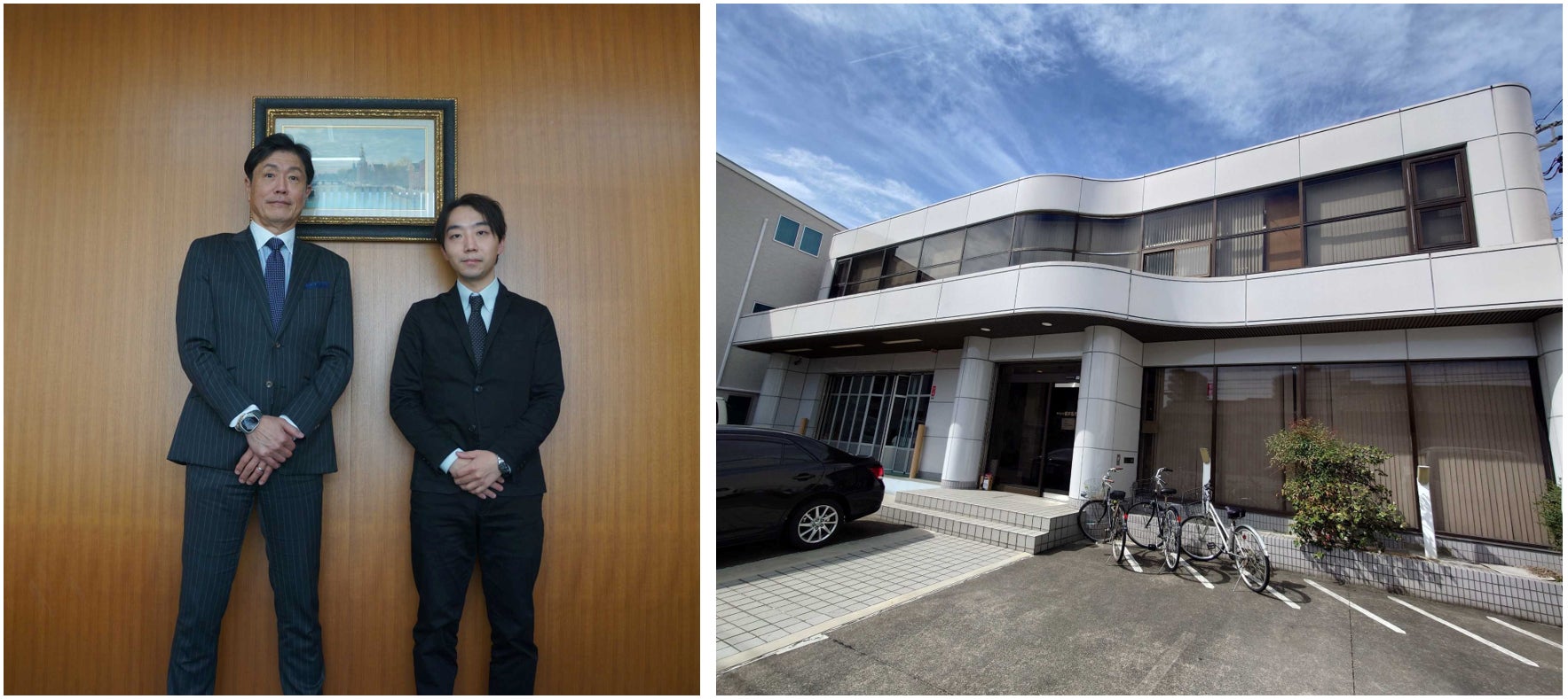 (写真左から)横井製作所 代表取締役 丸山和雄、マラトンキャピタル ディレクター 堀越大祐