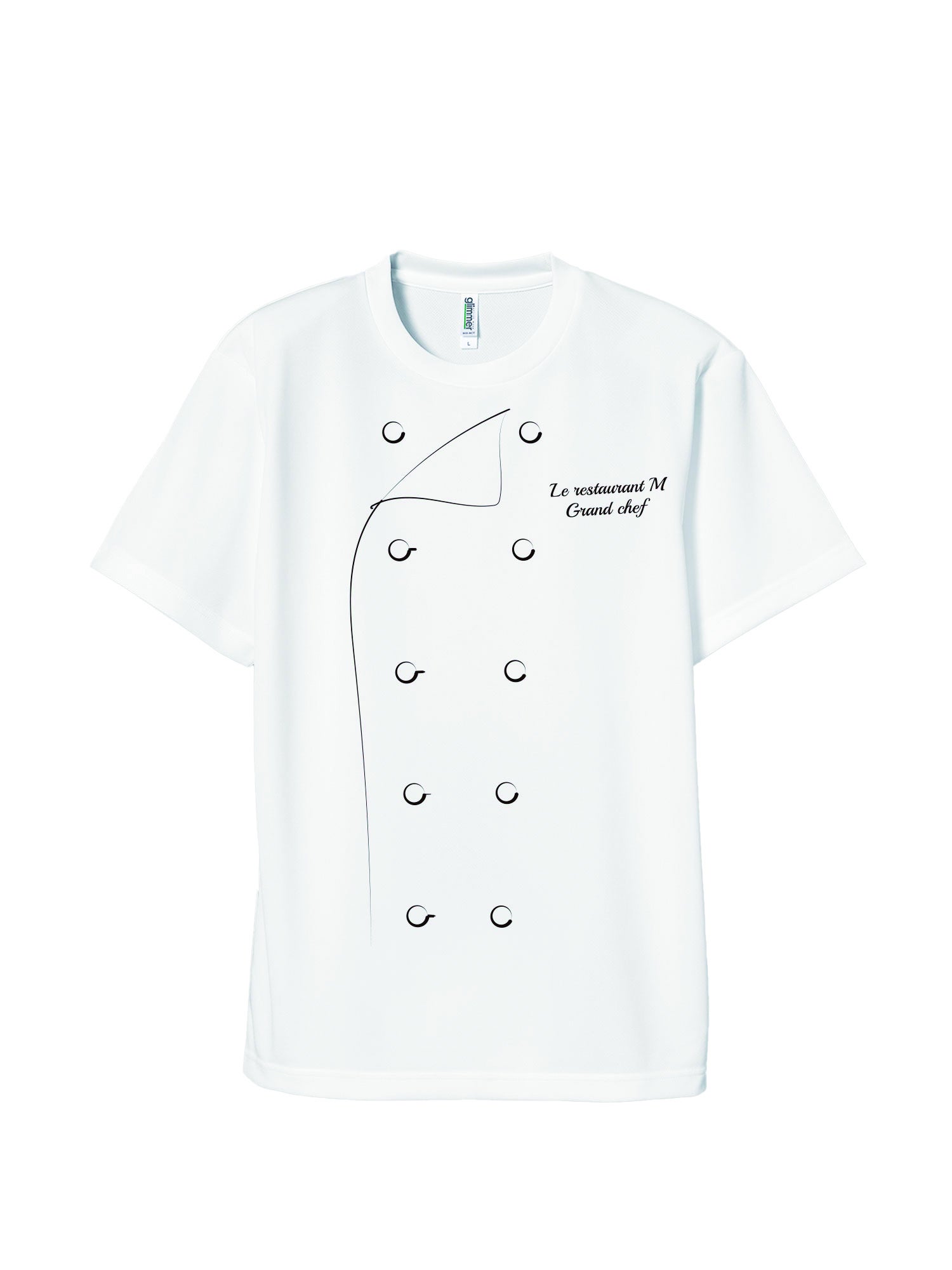 コックコートを着ているようなプリントのシリーズ1番人気Tシャツ