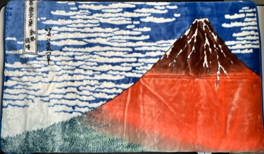 マイヤーハーフケット（赤富士） サイズ：100㎝×140㎝