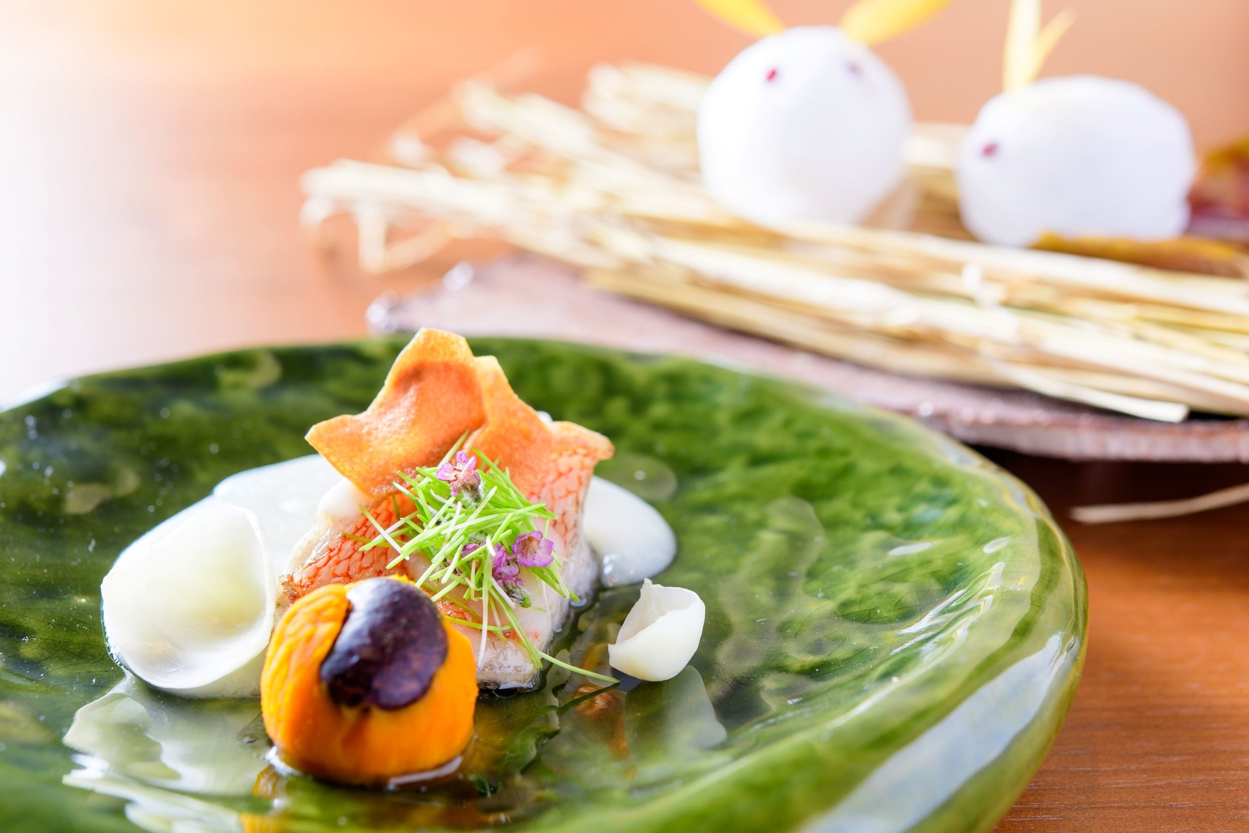 「藁焼きキンキと百合根」