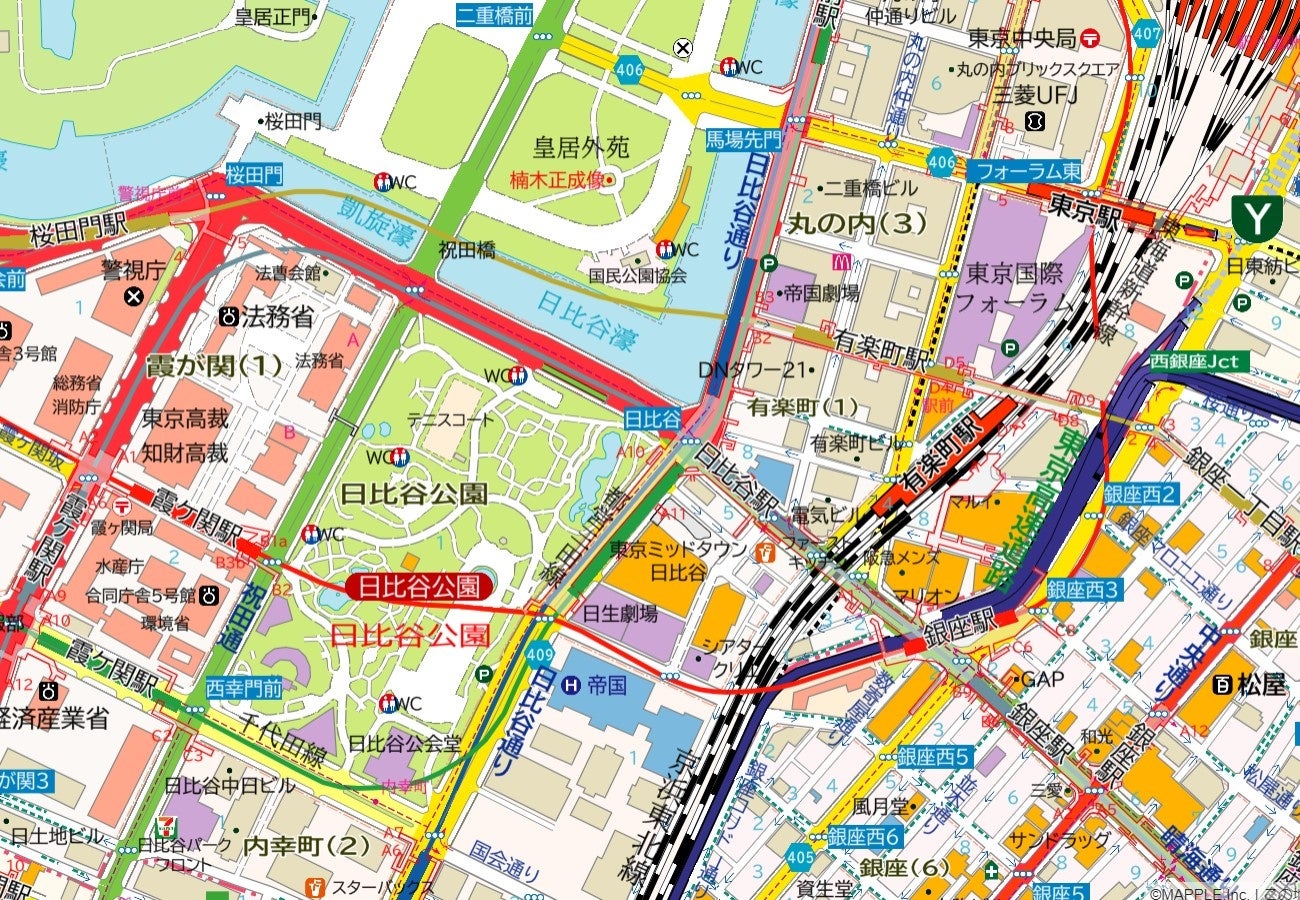 色や書体、文字の変形によりメリハリを付け見やすさと分類・種別を表現