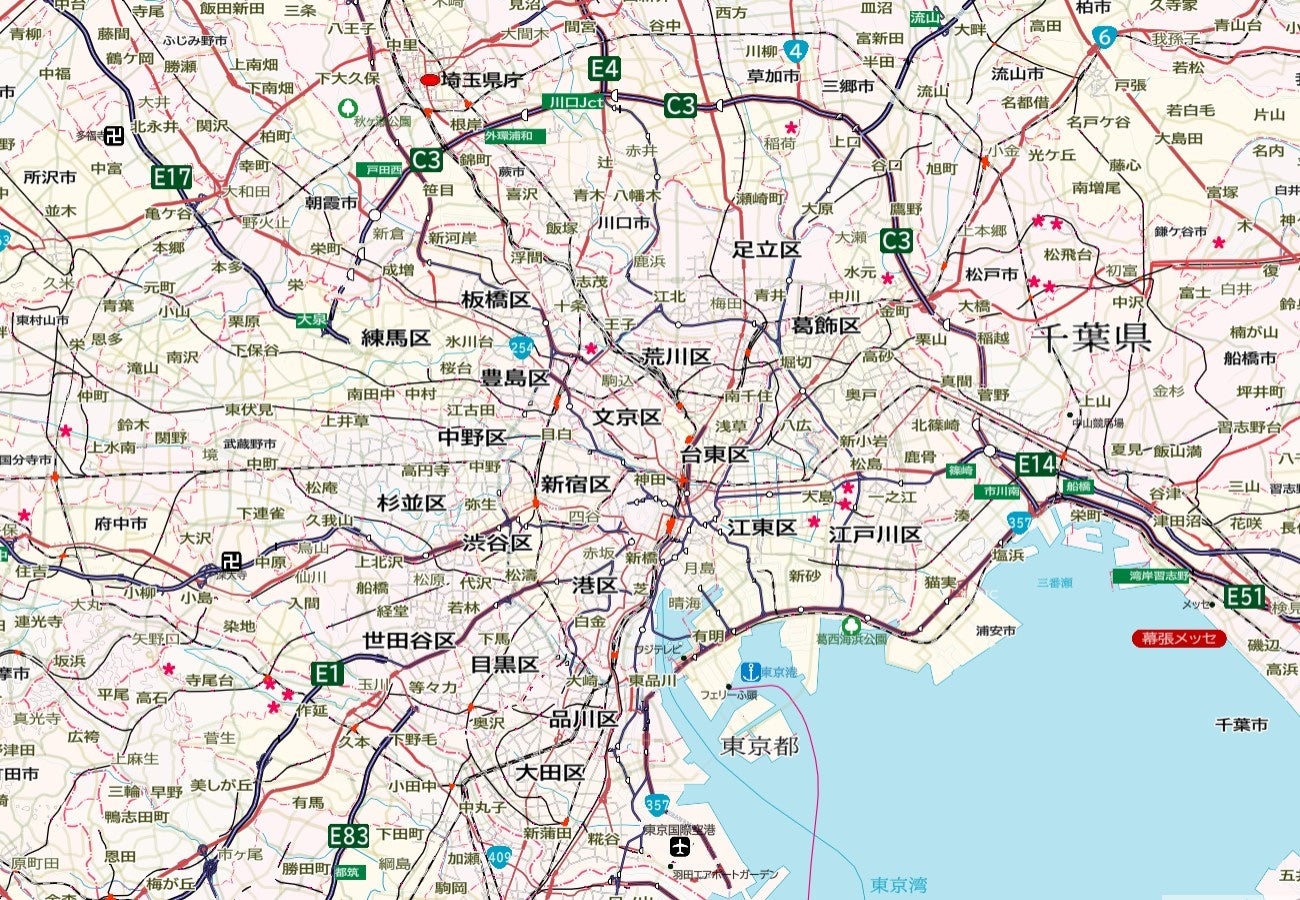 ズームレベルに合わせた地名を選りすぐって表示