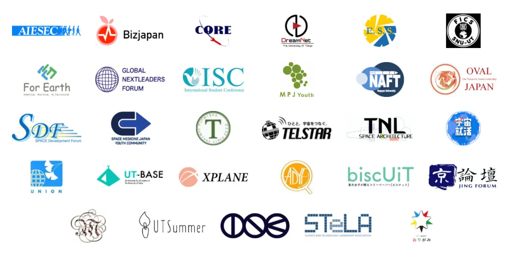 協力学生団体一覧