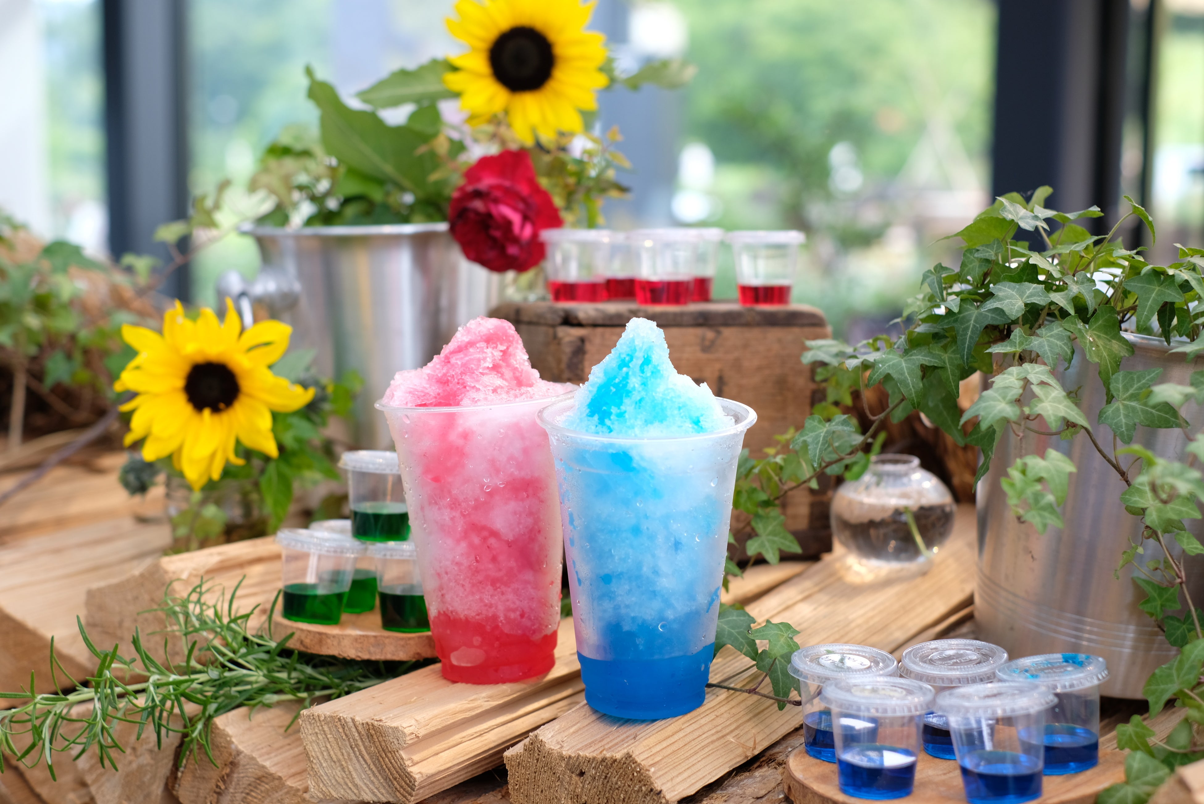 フラワーシロップでアロマを楽しむかき氷