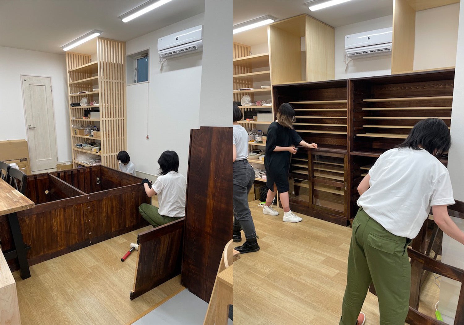 特大漆風呂　設置の様子