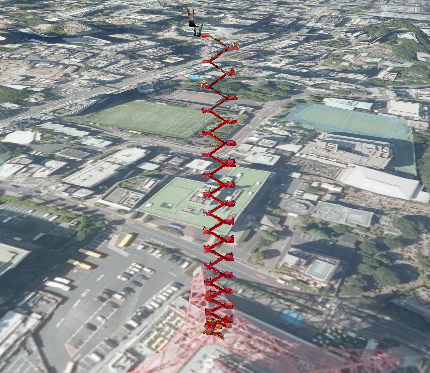 階段の3Dモデルのみ