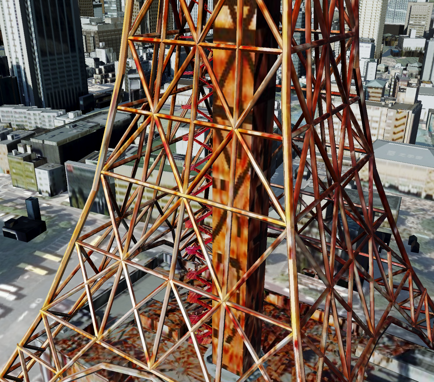 PLATEAU 3D都市モデルと重ねての表現