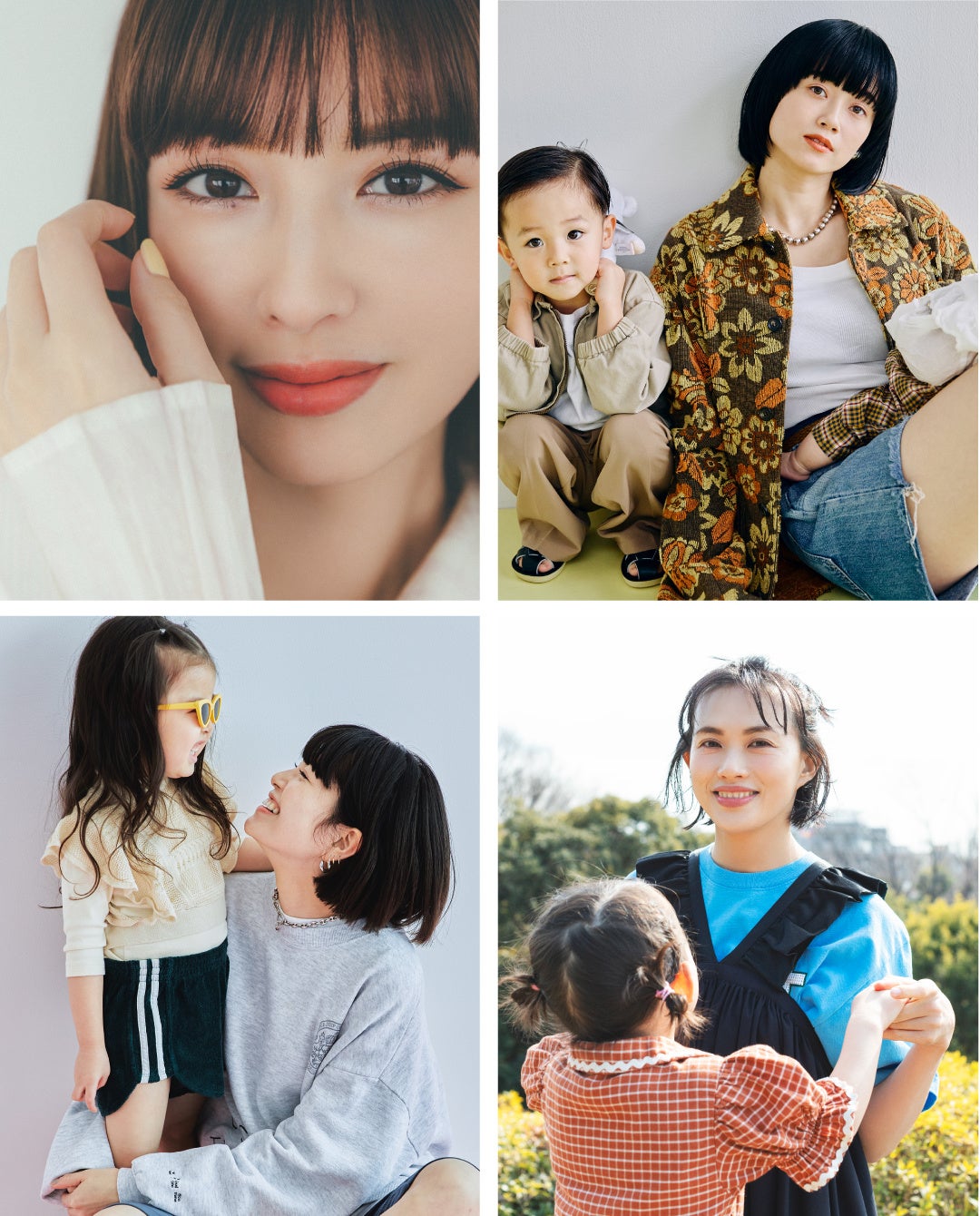 （左上から時計回り）鈴木えみさん、宮城舞さん、臼田あさ美さん、垣内彩未さん