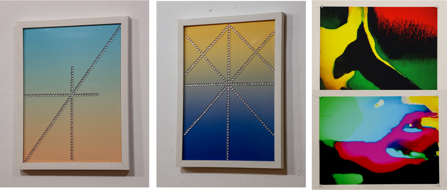 岡田美香　左2点「Artworks」右２点「pigeon」