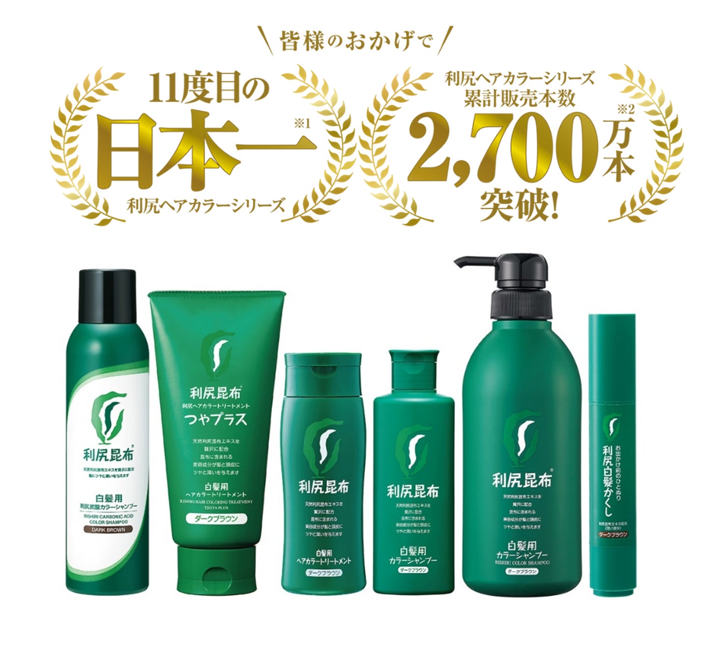 白髪用】利尻ヘアカラーシリーズ白髪用ヘアカラートリートメント部門