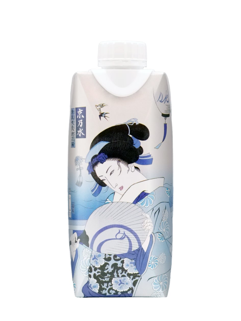 紙容器ミネラルウォーター 京乃水 第二弾『清流咲良納涼図(せいりゅう 紙容器ミネラルウォーター 京乃水 第二弾『清流咲良納涼図(せいりゅう