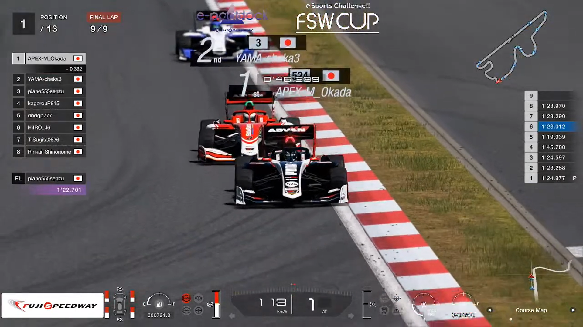 昨年の特別戦ファイナルラップで激しい１位争いを 繰り広げた山下健太選手と岡田衛選手