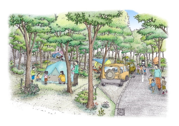 自然あふれる林間のオートキャンプサイト