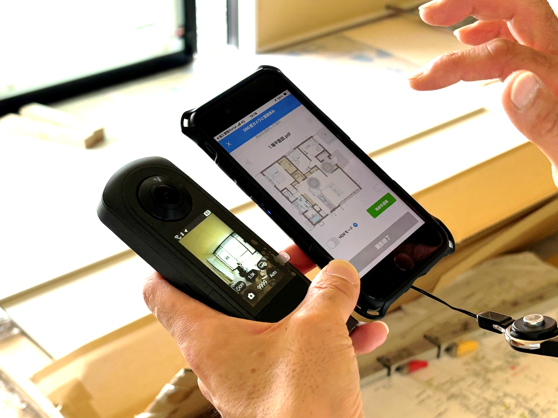 THETA XとLog Walkアプリ