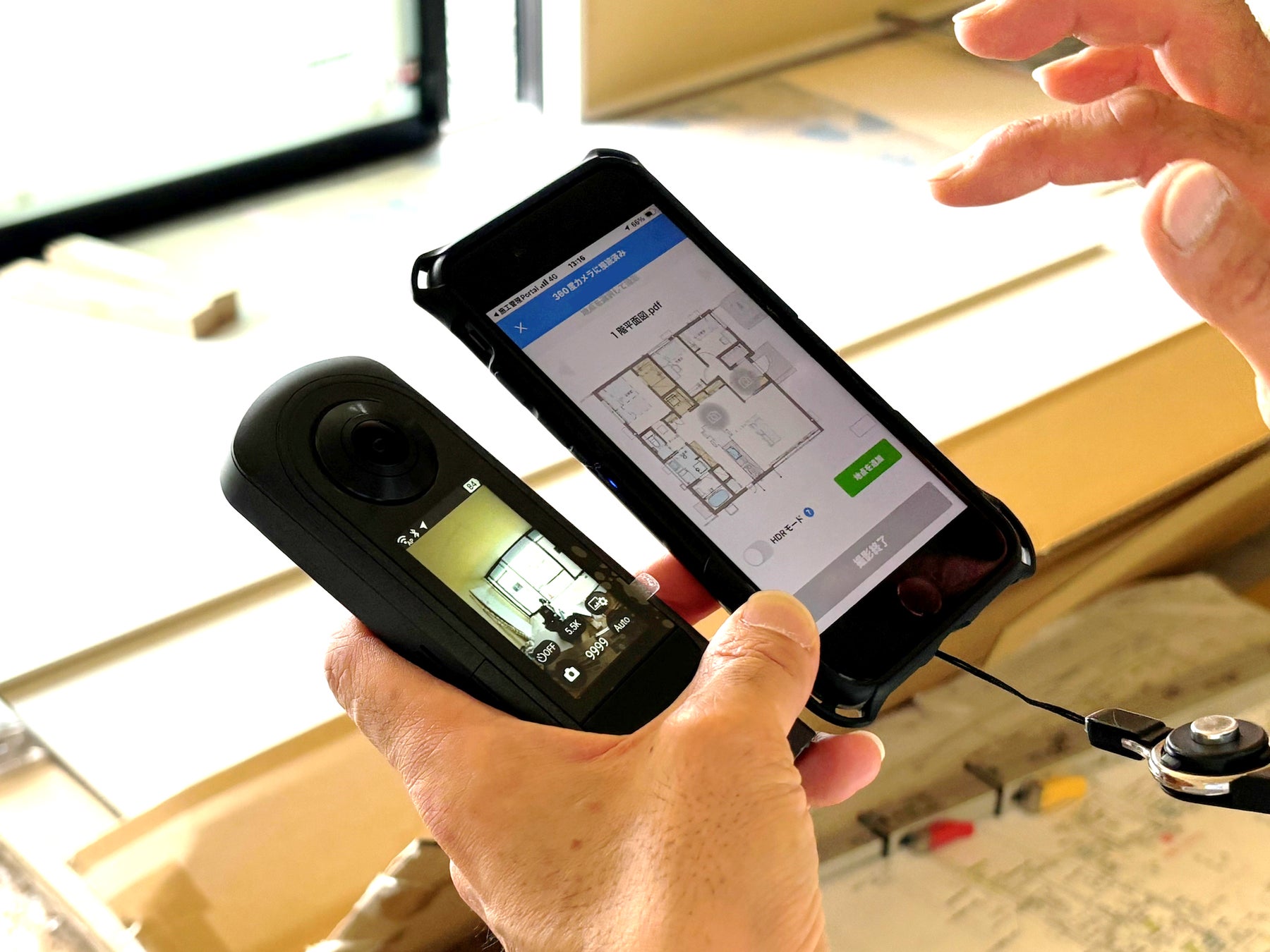 THETA XとLog Walkアプリ