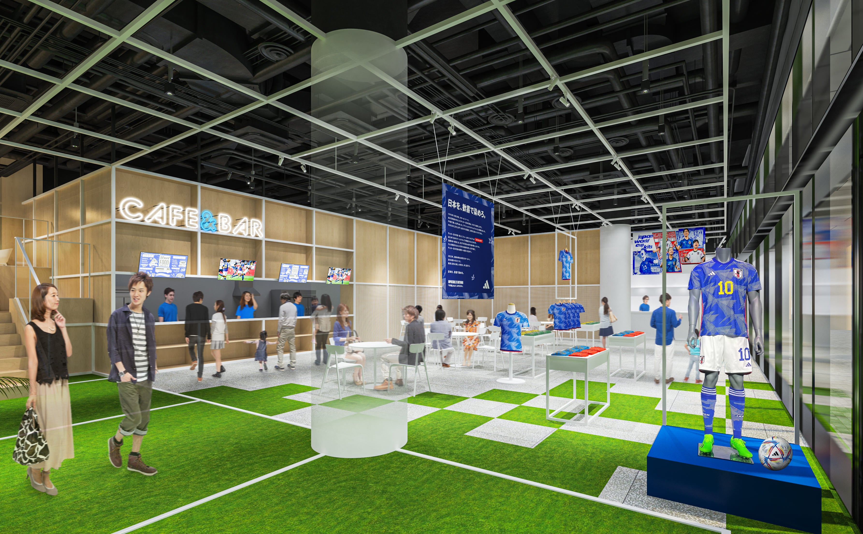 CAFÉ＆DININGゾーン／SHOPゾーン （イメージ）　©JFA