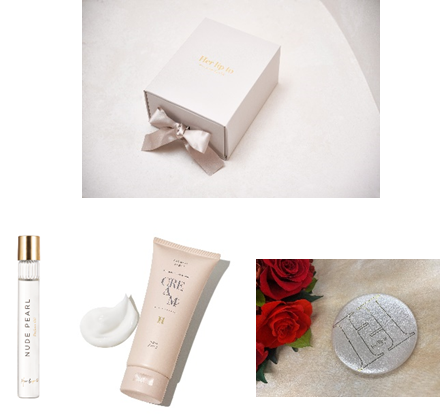 Roll-on Perfume Oil – NUDE PEARL – ・SENSUAL RICH BODY CREAM セット（ノベルティ ミラー付き）