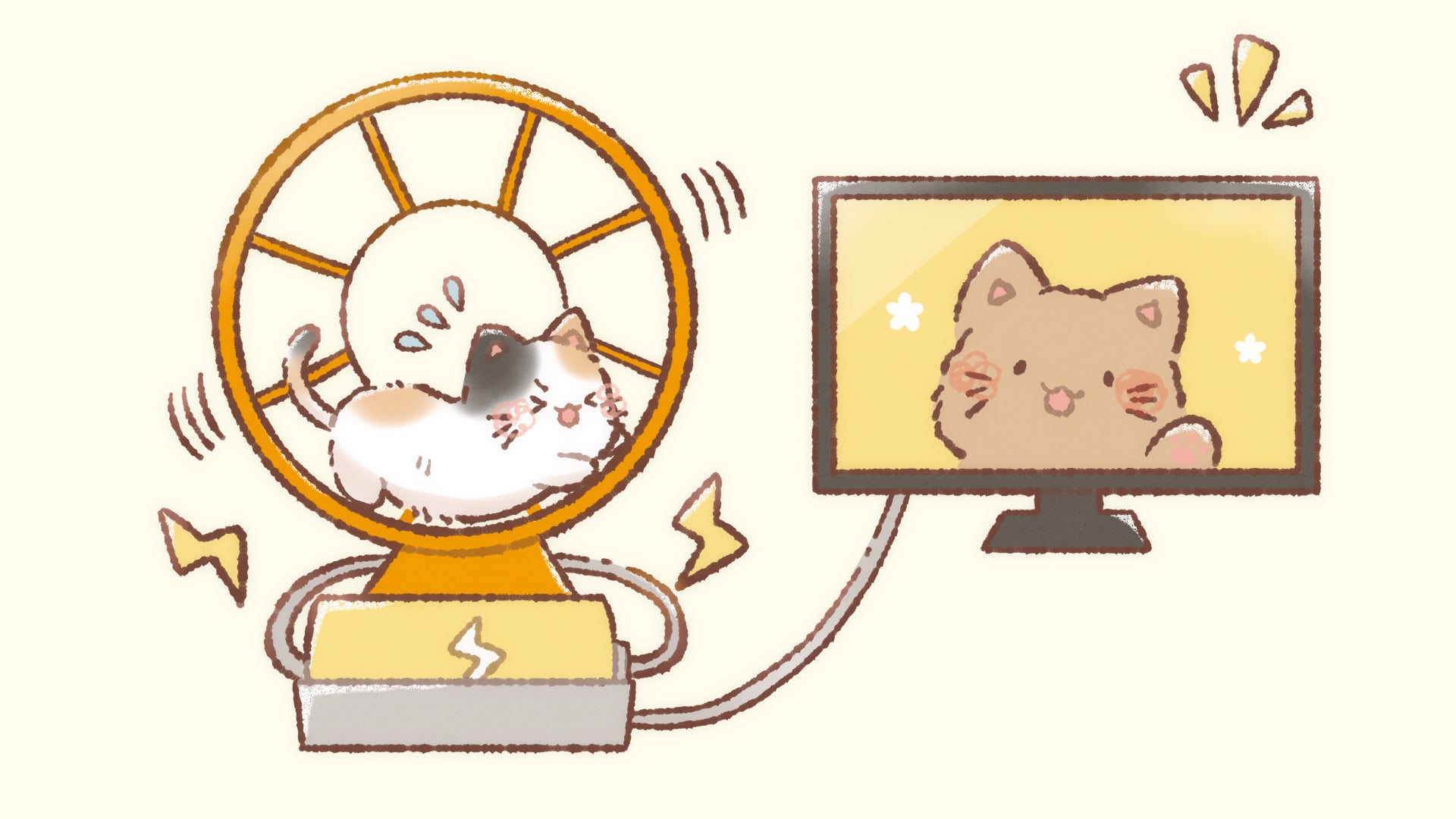 回し車(キャットホイール)によるネコ発電