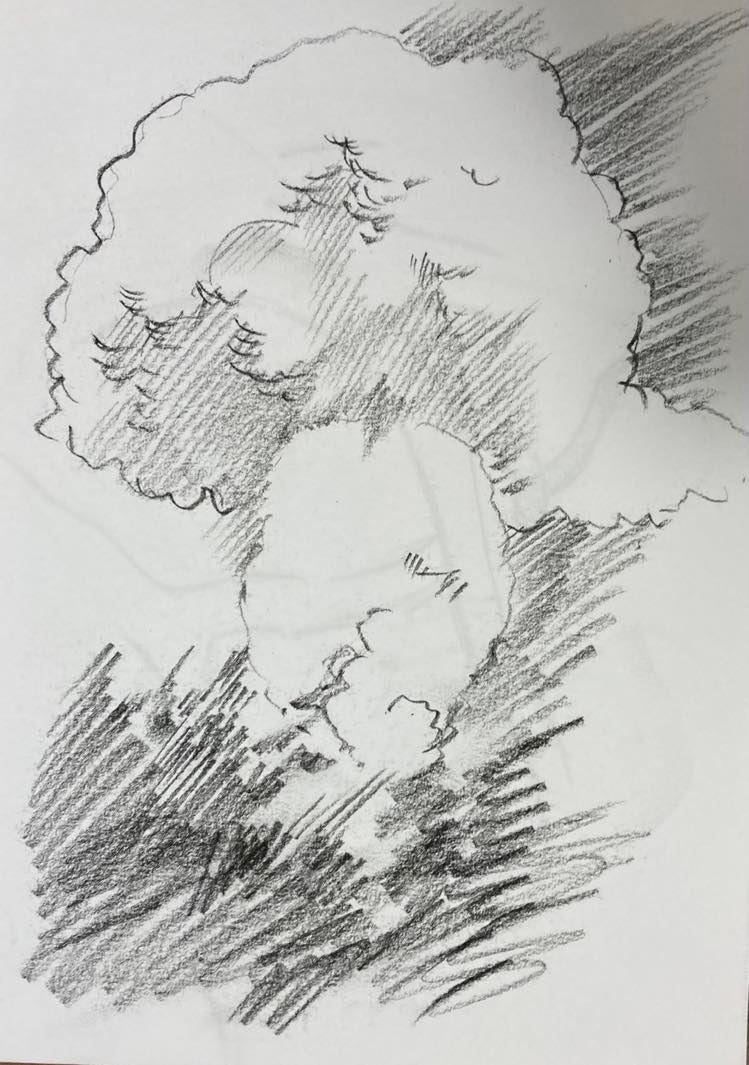 ユリヤの描いたキノコ雲　2022年10月作画