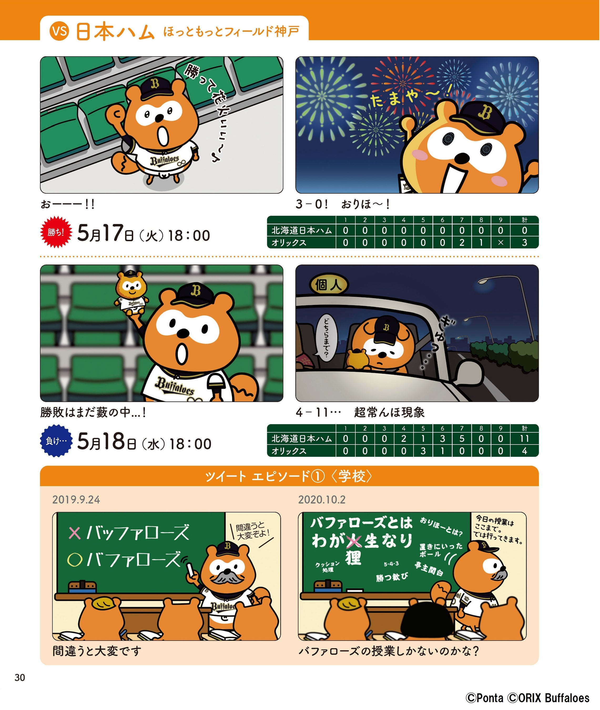 「バファローズポンタ　おりほーダイアリー」中面p30
