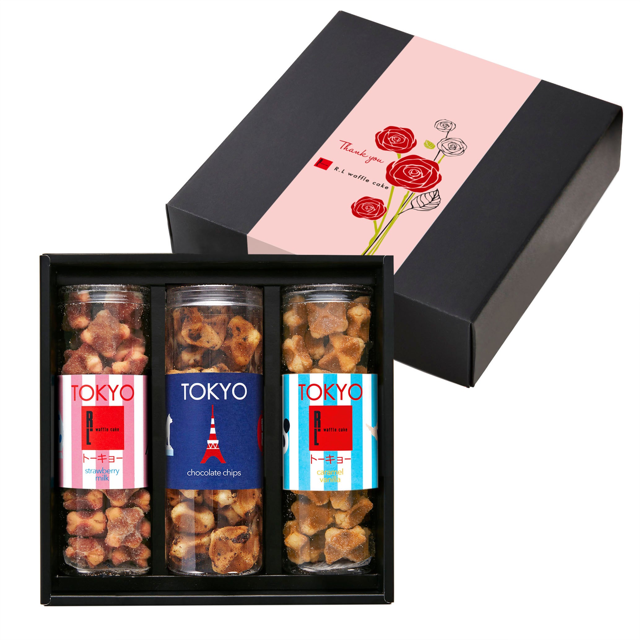 お好きなお味の組み合わせをご相談頂けます。（画像は東京駅限定商品入りの3本セット）