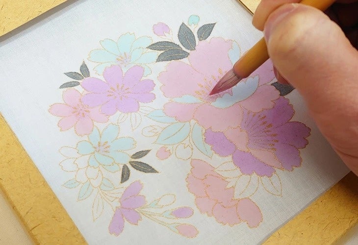 染工房正茂|手描友禅体験キット 彩 桜の丸