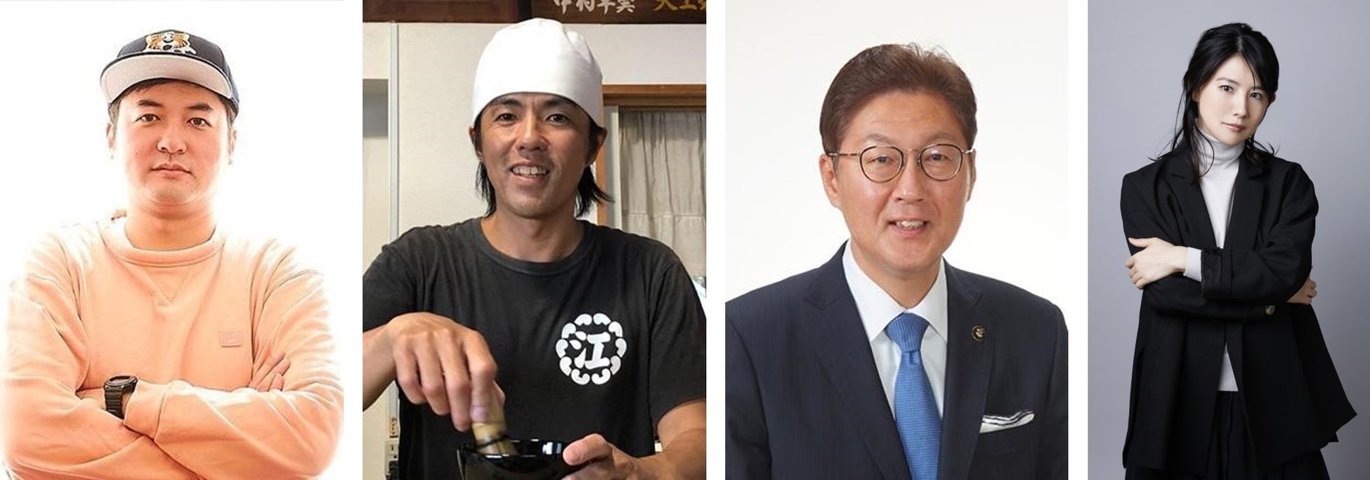 左から、沼田心之介、中村憲昌さん、徳永繁樹市長、中江有里さん