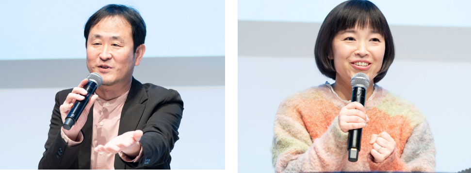 (左）声優・四宮豪さん　（右）声優・冨田泰代さん