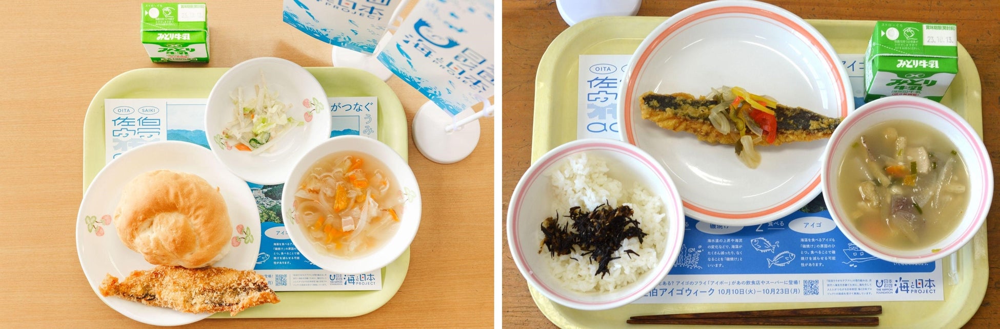 左:佐伯市立直川小学校 右:佐伯市立東雲小学校