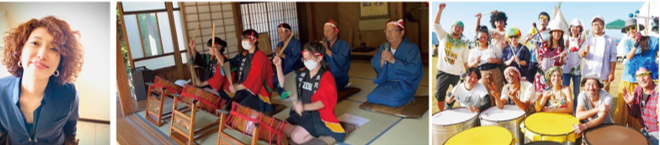 写真左から MC：上奥まいこ、生月勇魚捕唄、Sopro da terra