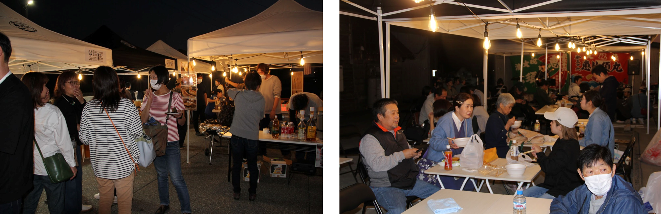 ナイトマーケット開催中、人の波が途切れることはありませんでした　食事、お酒、音楽…来場者はそれぞれお気に入りの時間を