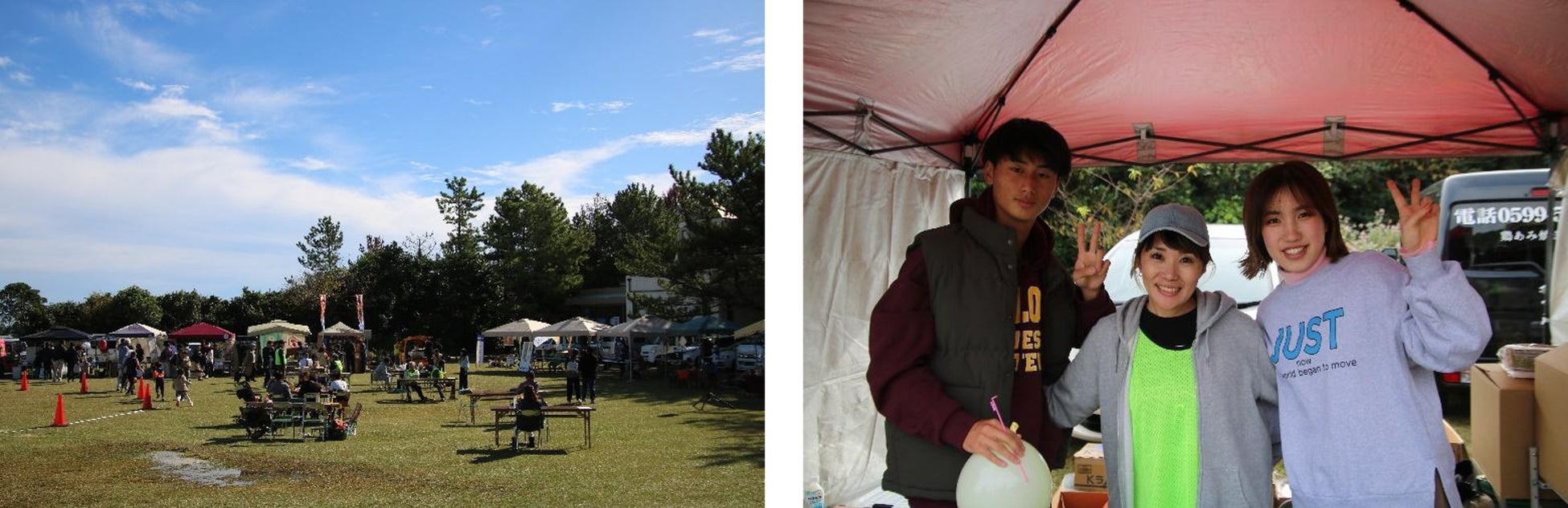 (写真左)ライトハウスフェスの様子 (写真右)あのりマルシェの出店者