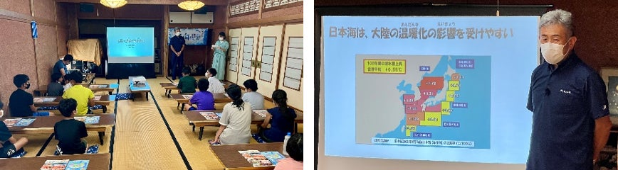 写真左:海水温上昇で急に増えたのがサワラ 写真右:JFいしかわ・おさかなマイスター高岩信広さん