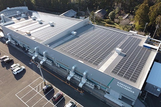 川﨑電子 都城南部工場、屋根上太陽光パネル