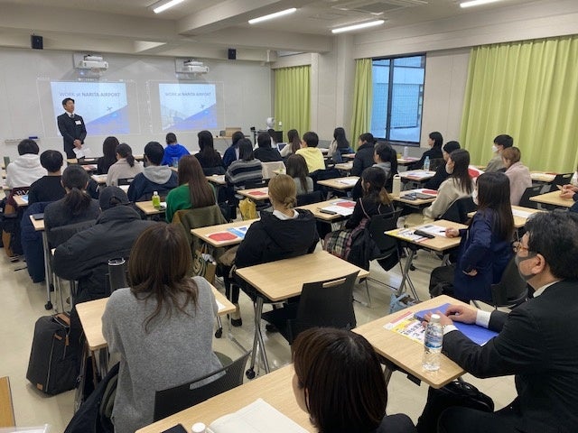 ▲学内企業説明会の様子