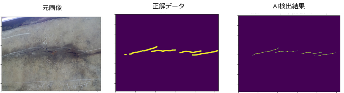 戸根原橋の撮影データによる損傷（ひび割れ）解析サンプル