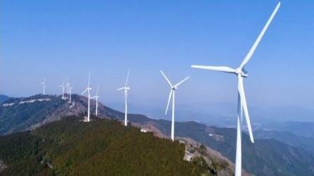 今回の供給電力が発電されている、三重県度会町にある大型風力発電所「度会ウィンドファーム」